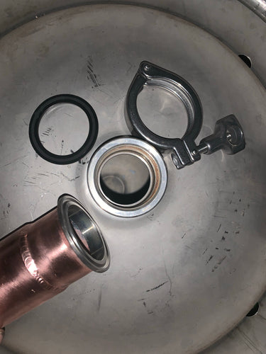 2” slip in keg adapter with gasket and clamp - American Distilling Equipment 