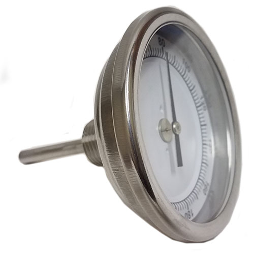Bi metal thermometer 1/2” npt thread 2” probe - American Distilling Equipment 