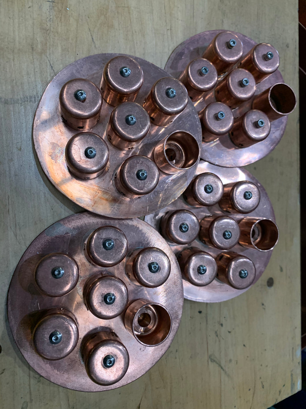 4” copper bubble cap plates (4pcs) - American Distilling Equipment 